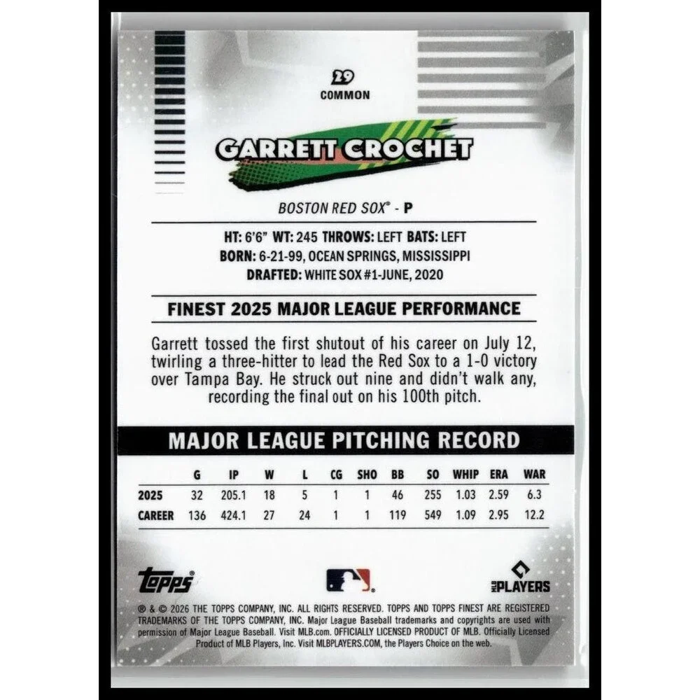 2026 Finest Garrett Crochet Geometric Refractors